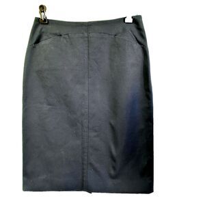 PIAZZA SEMPIONE Women's Navy Pencil Midi Skirt SZ 6 Cotton Made in Italy